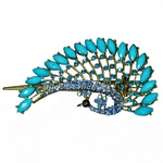 Haarspange Pfau in Vintage-Look aus Metall türkis 5683e Haarspange Pfau in Vintage-Look aus Metall türkis 5683e